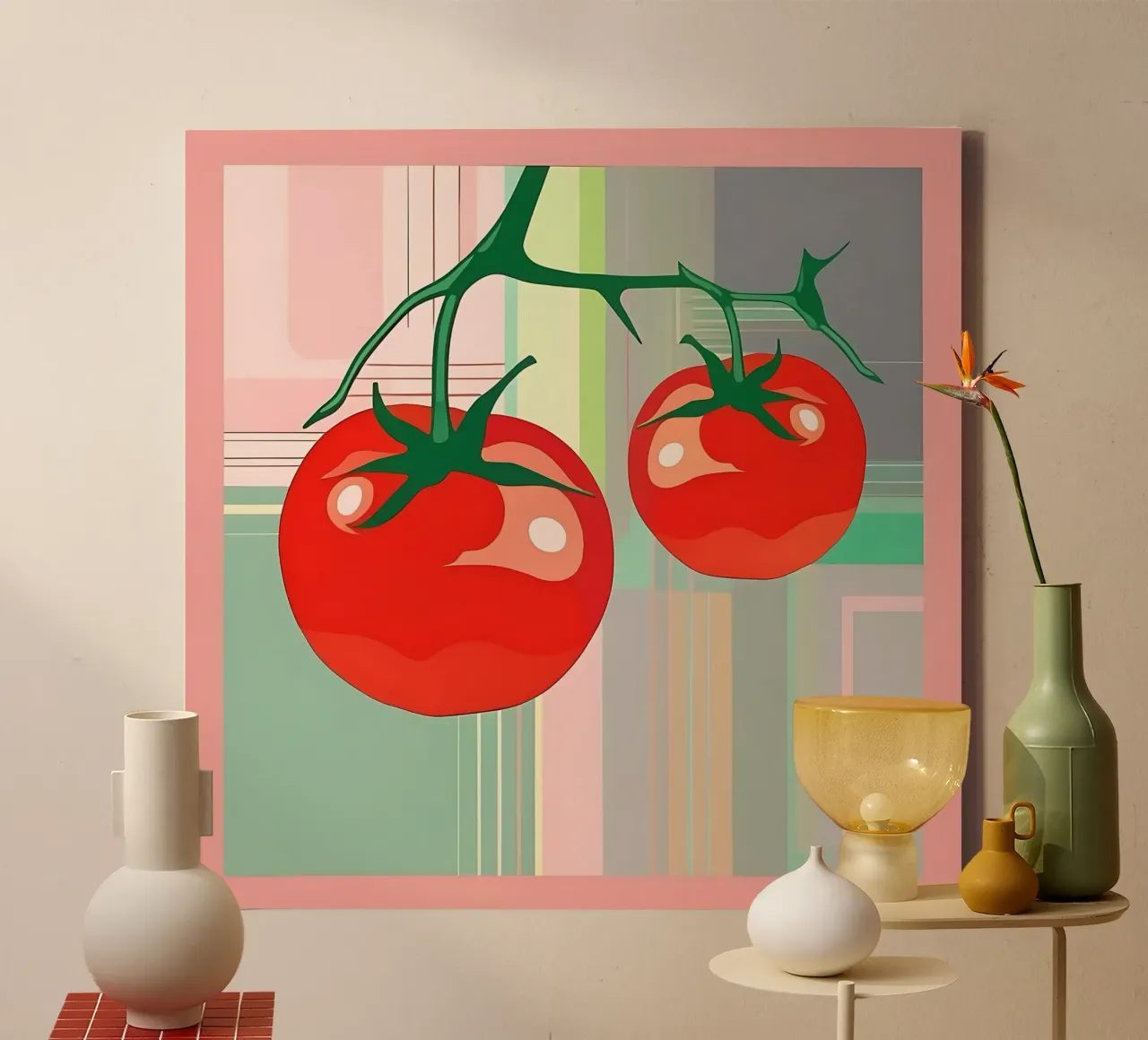 Stile_di_pomodoro_A_3 tela con Cornice a cassetta da Pink- und LoveArt by LK
