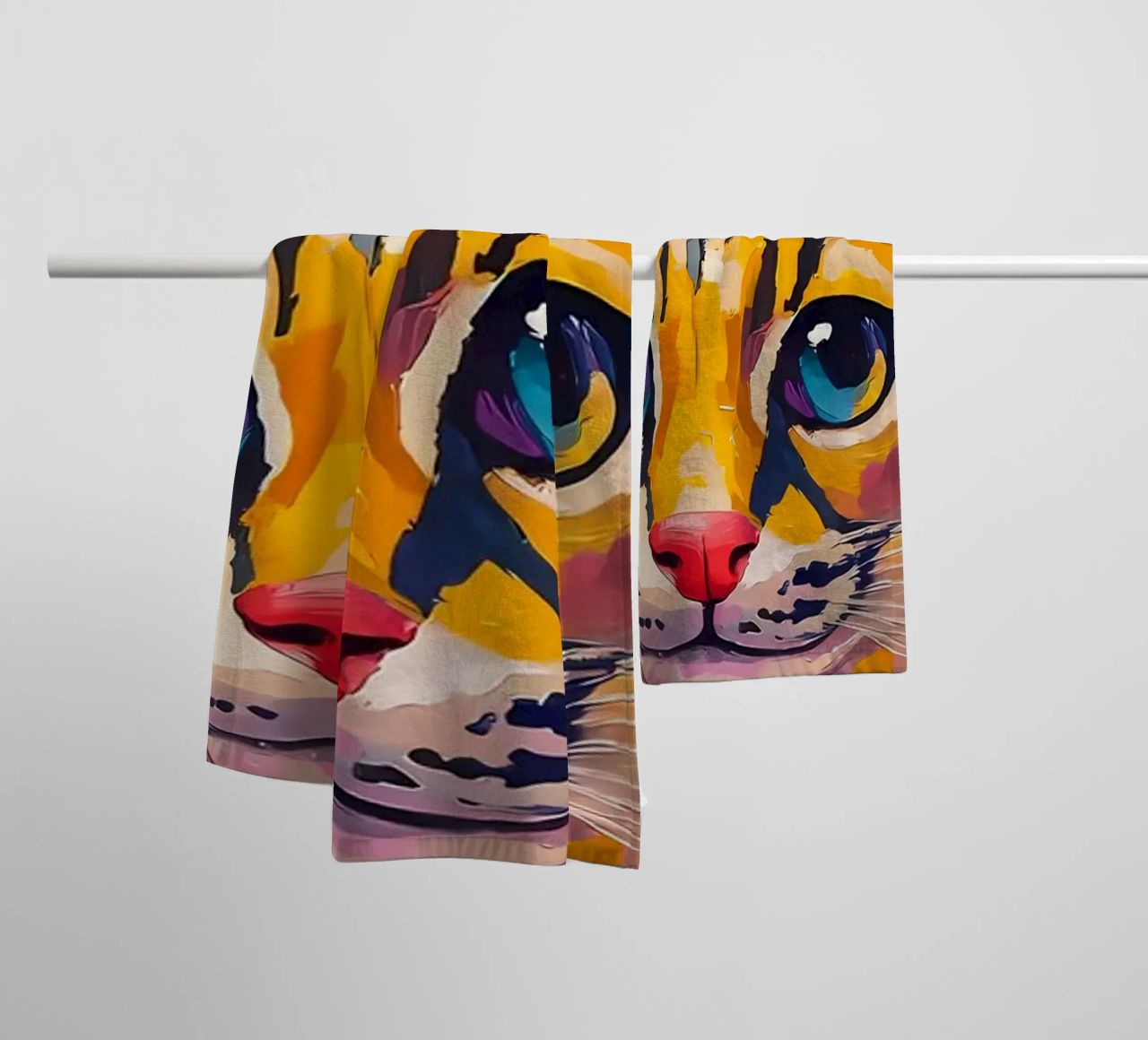 Gatto con carta igienica asciugamano da bagno da Adrian Patel