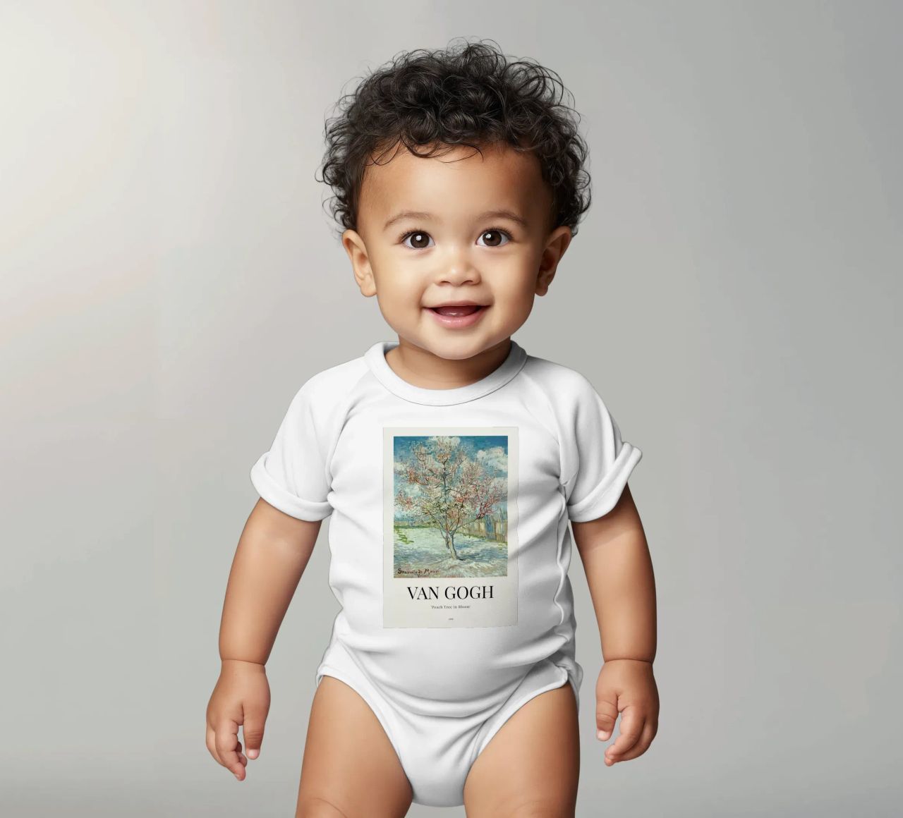 van Gogh - Peach Tree in Bloom Kurzarm Babybody von ARTOTHEK