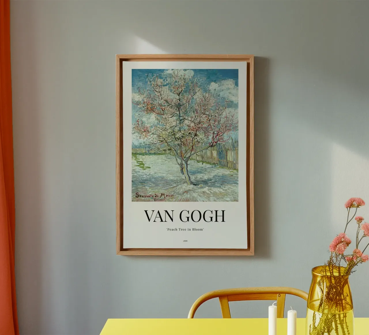 van Gogh - Peach Tree in Bloom tela con Cornice a cassetta da ARTOTHEK
