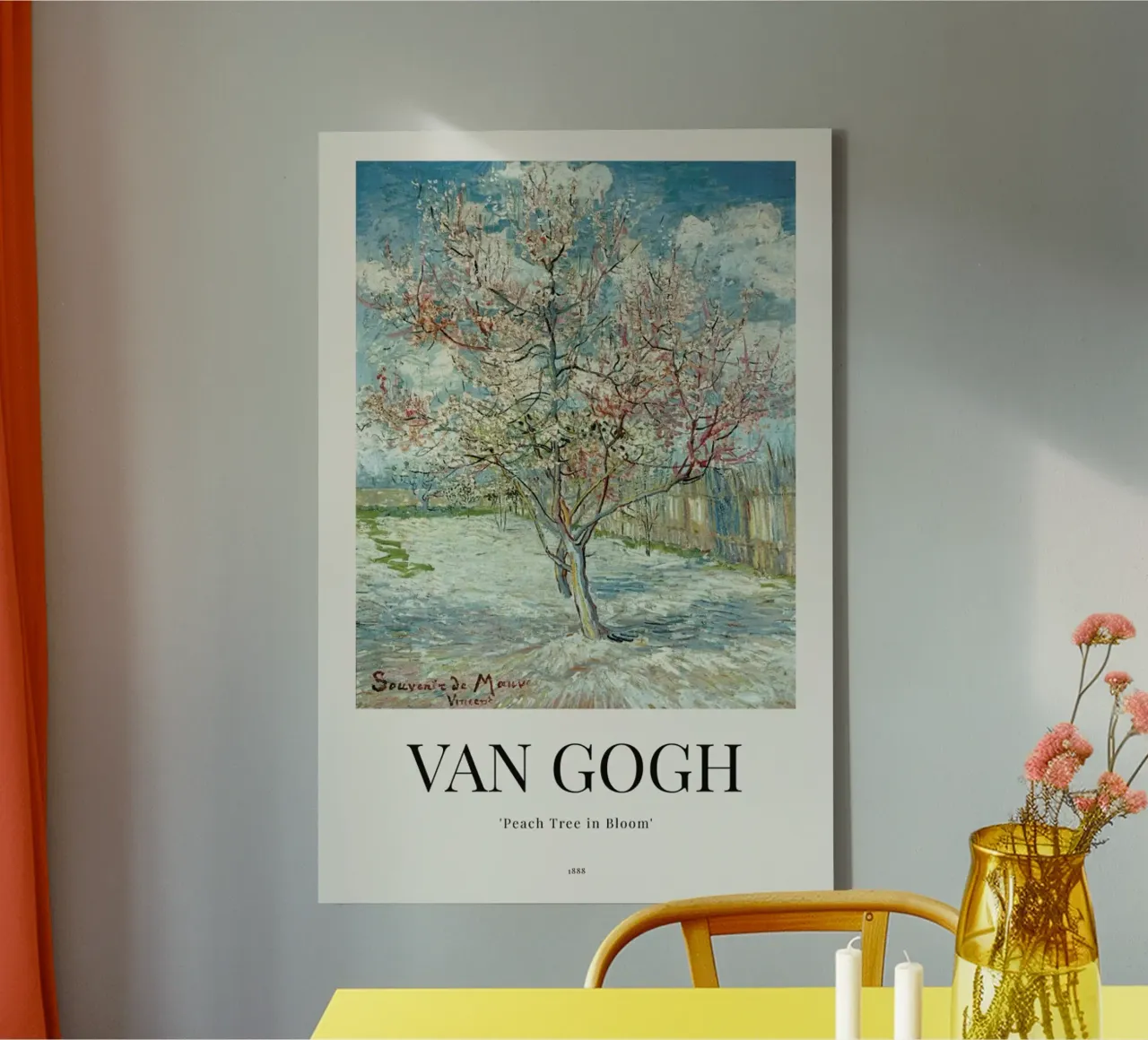 van Gogh - Peach Tree in Bloom tela con Cornice a cassetta da ARTOTHEK