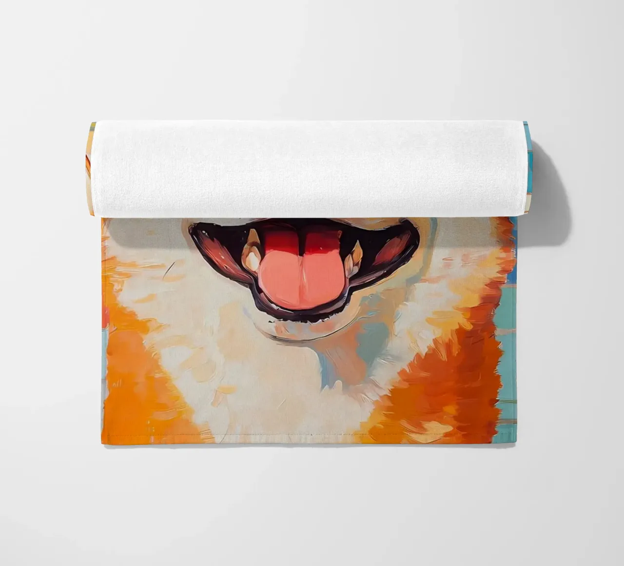 Shiba Inu sorridente con la carta igienica telo mare da Adrian Patel