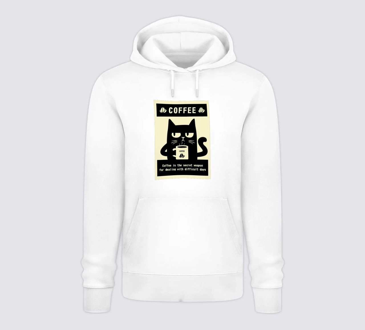 Gatto e caffè felpa con cappuccio da Bartosz Powalka