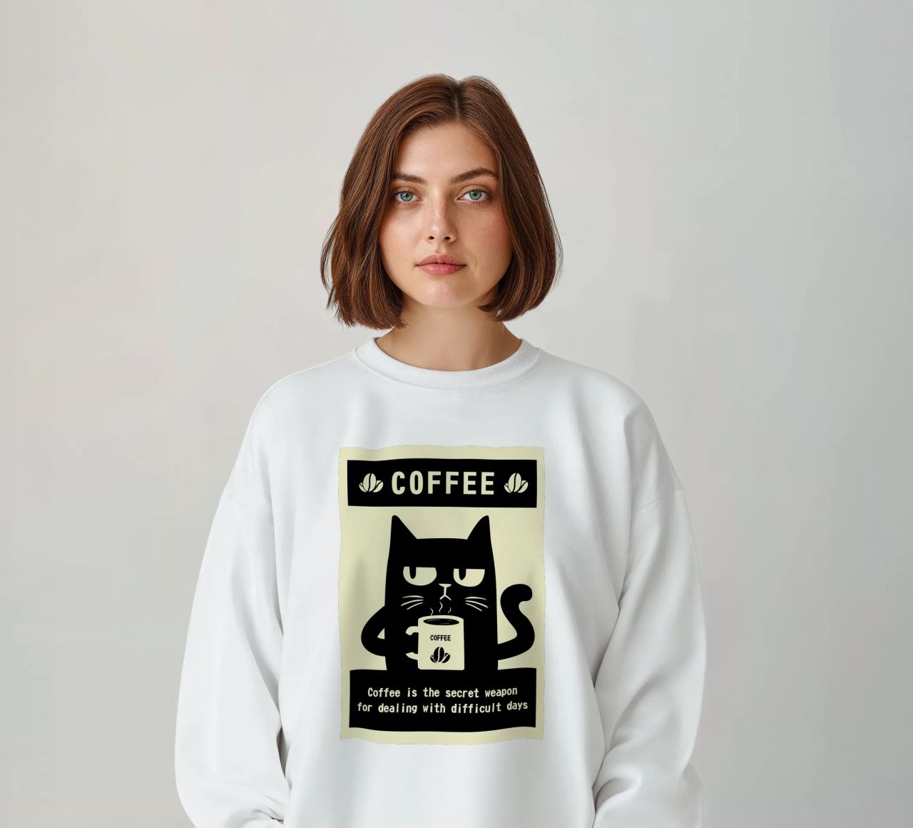 Gatto e caffè felpa da Bartosz Powalka
