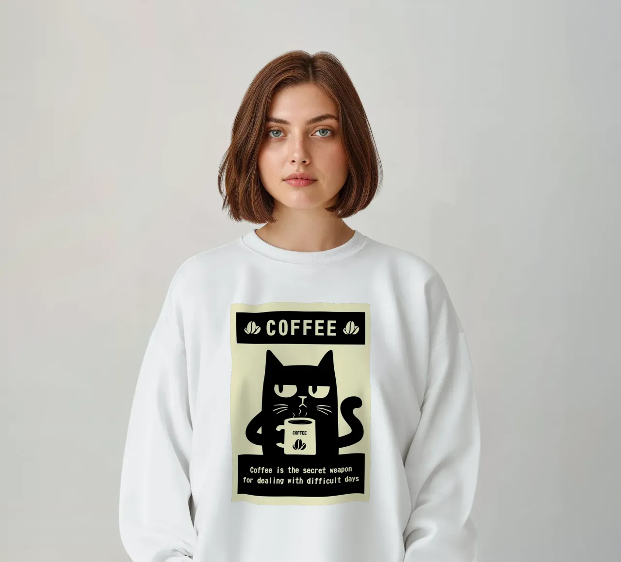 Chat et café sweat de Bartosz Powalka