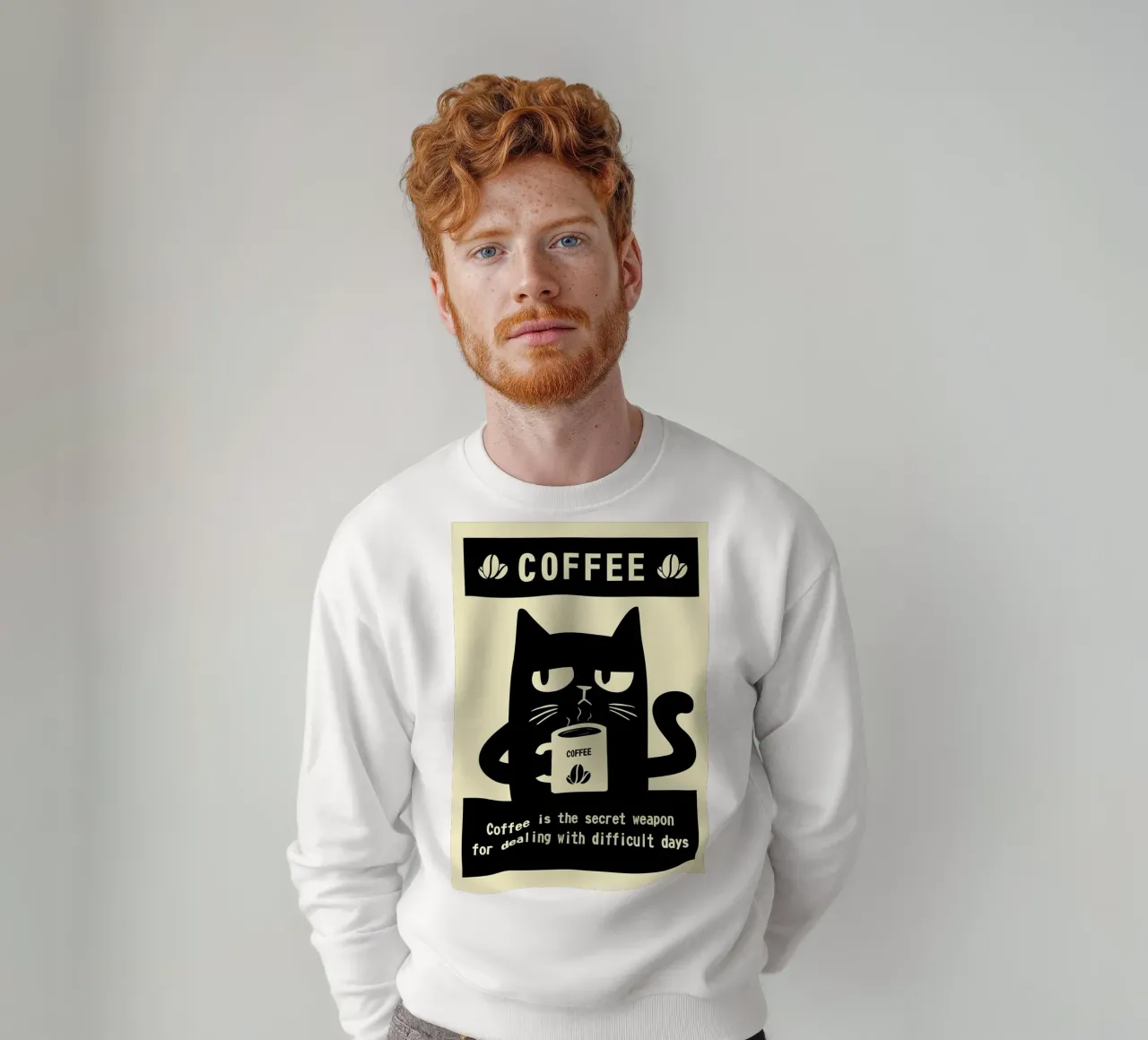 Gatto e caffè felpa da Bartosz Powalka