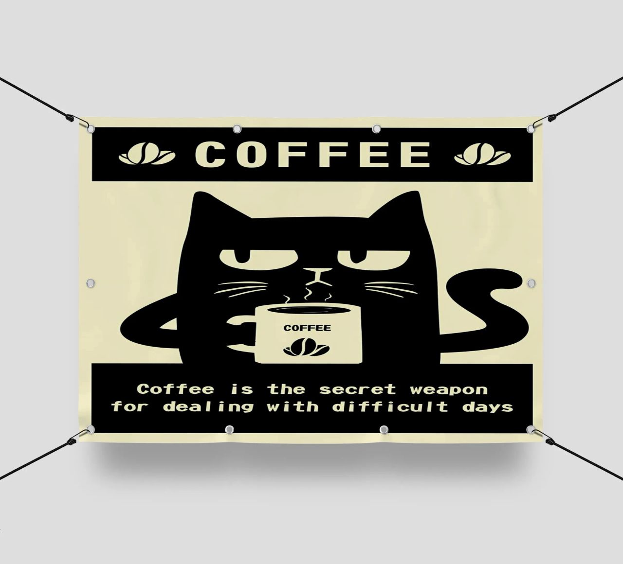 Gatto e caffè telo in pvc da Bartosz Powalka