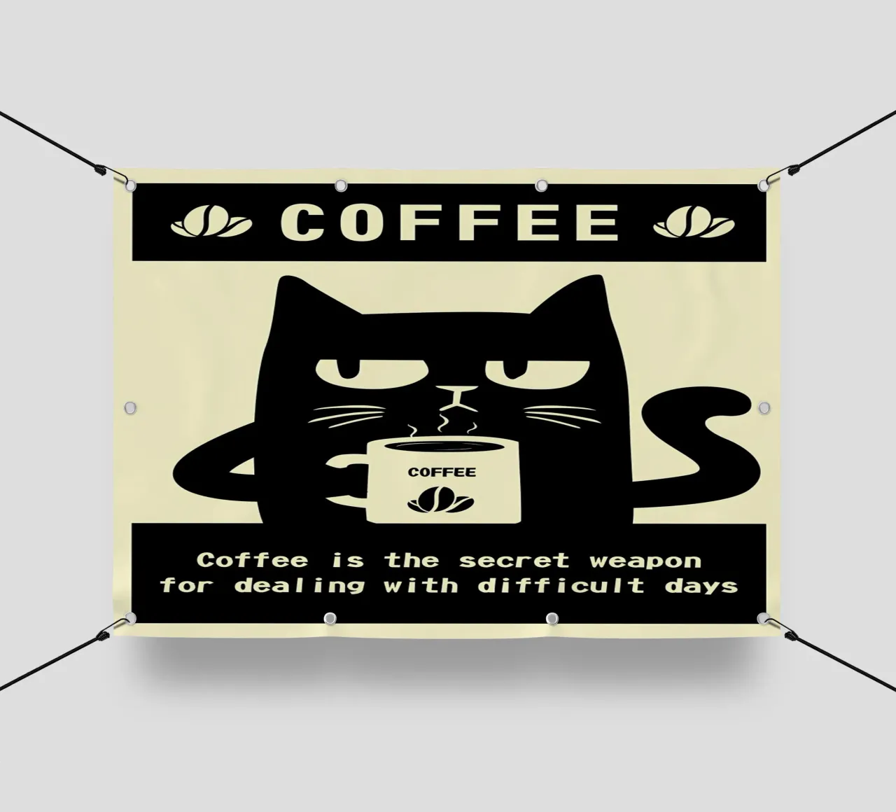 Gatto e caffè telo in pvc da Bartosz Powalka