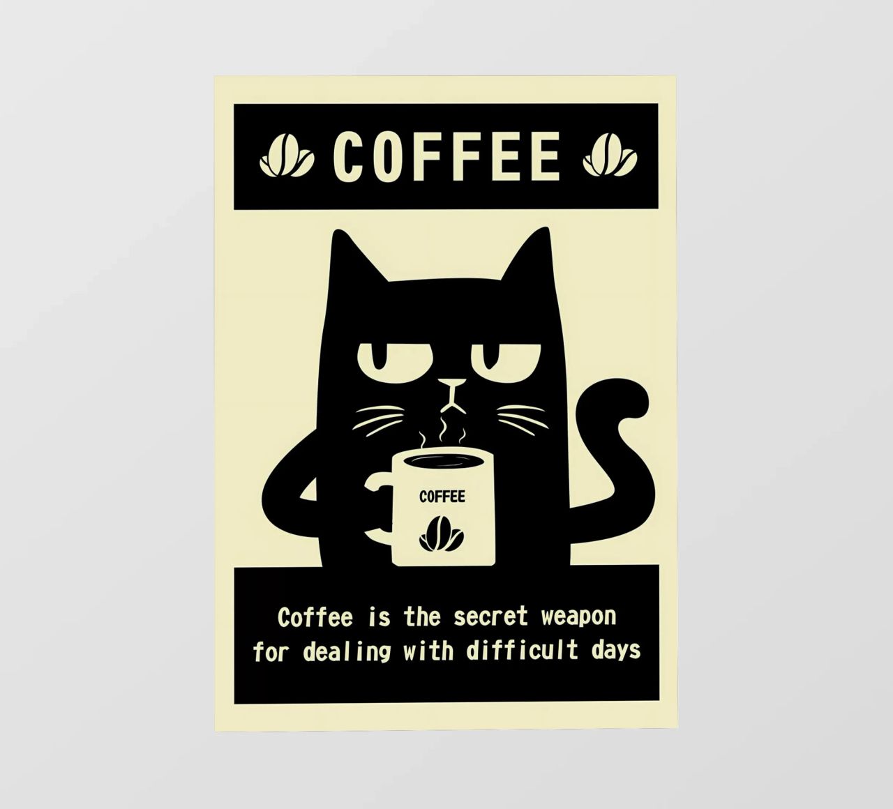 Gatto e caffè telo in pvc da Bartosz Powalka