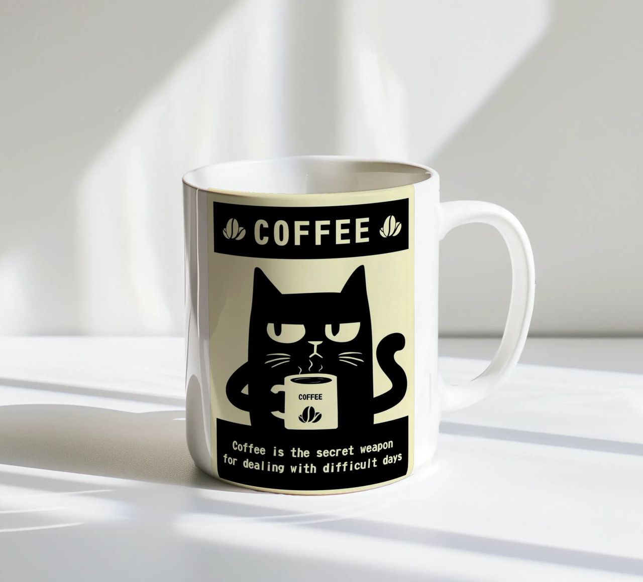 Gatto e caffè tazza in ceramica da Bartosz Powalka