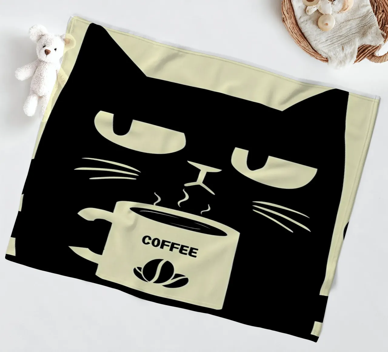 Gatto e caffè coperta in pile da Bartosz Powalka