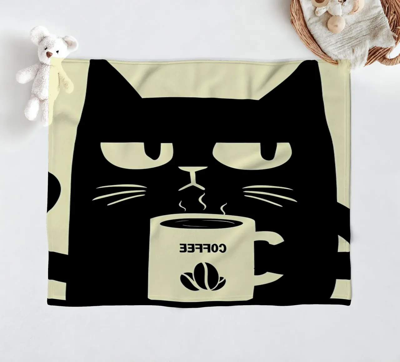 Gatto e caffè coperta in pile da Bartosz Powalka