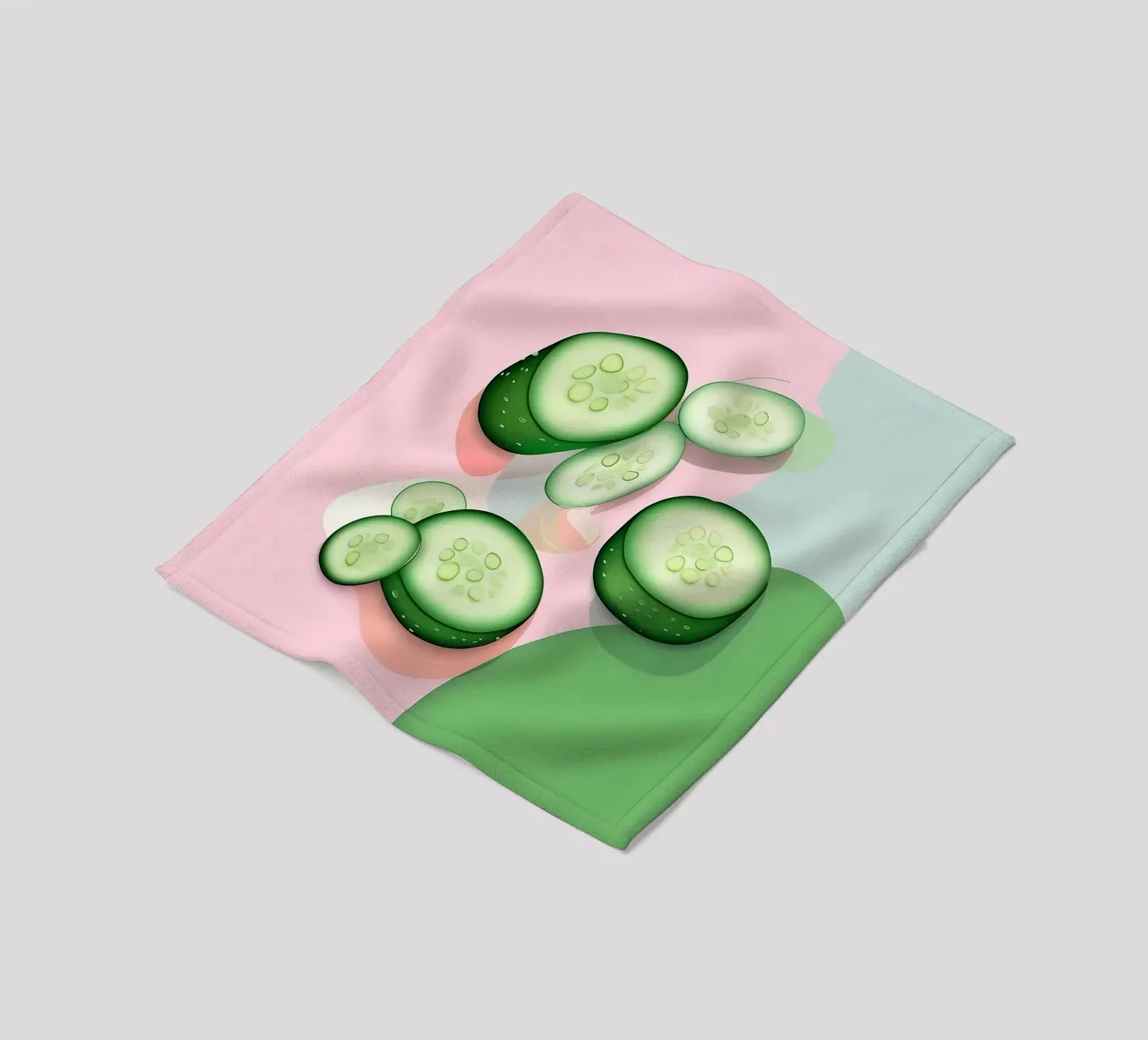 Cucumber_Style_A_1 fleece blanket by Pink- und LoveArt by LK