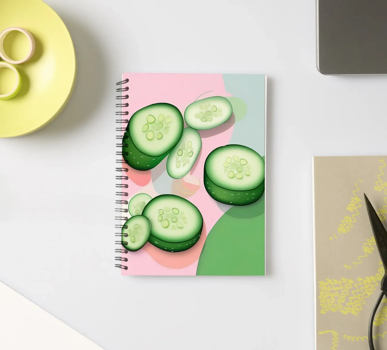 Cucumber_Style_A_1 spiral notebook by Pink- und LoveArt by LK