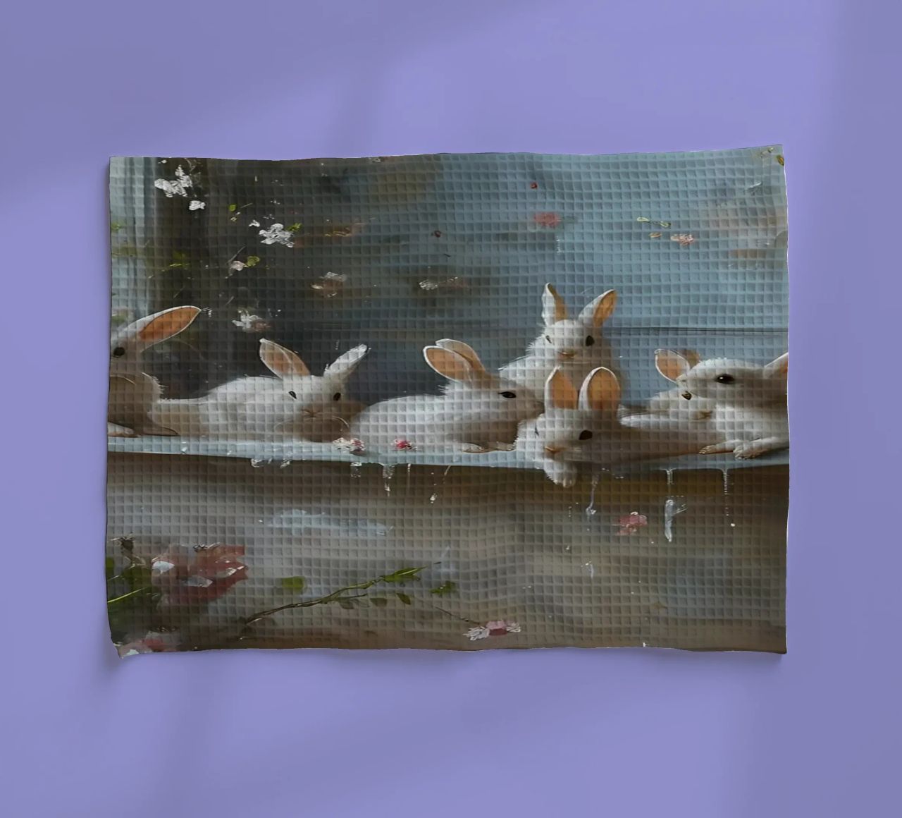 Lapins dans une baignoire torchon de Adrian Patel