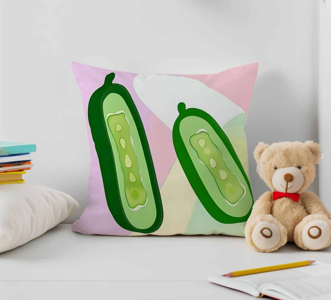 Cucumber_Style_A_2 decorative cushion by Pink- und LoveArt by LK