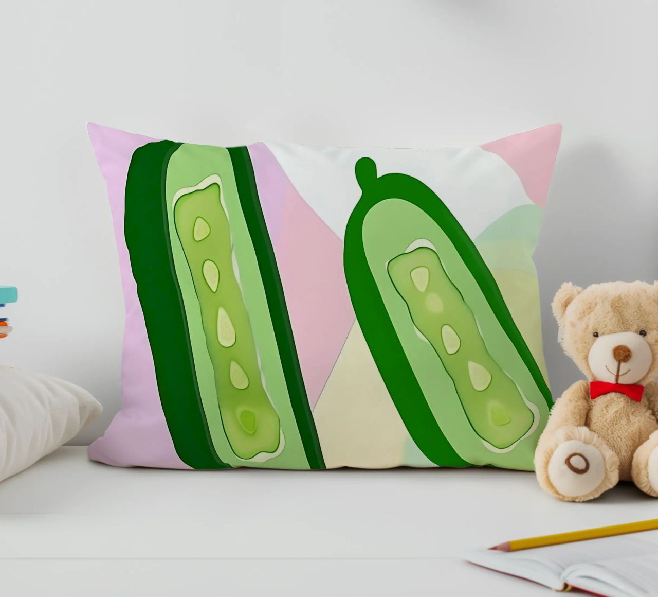 Cucumber_Style_A_2 decorative cushion by Pink- und LoveArt by LK