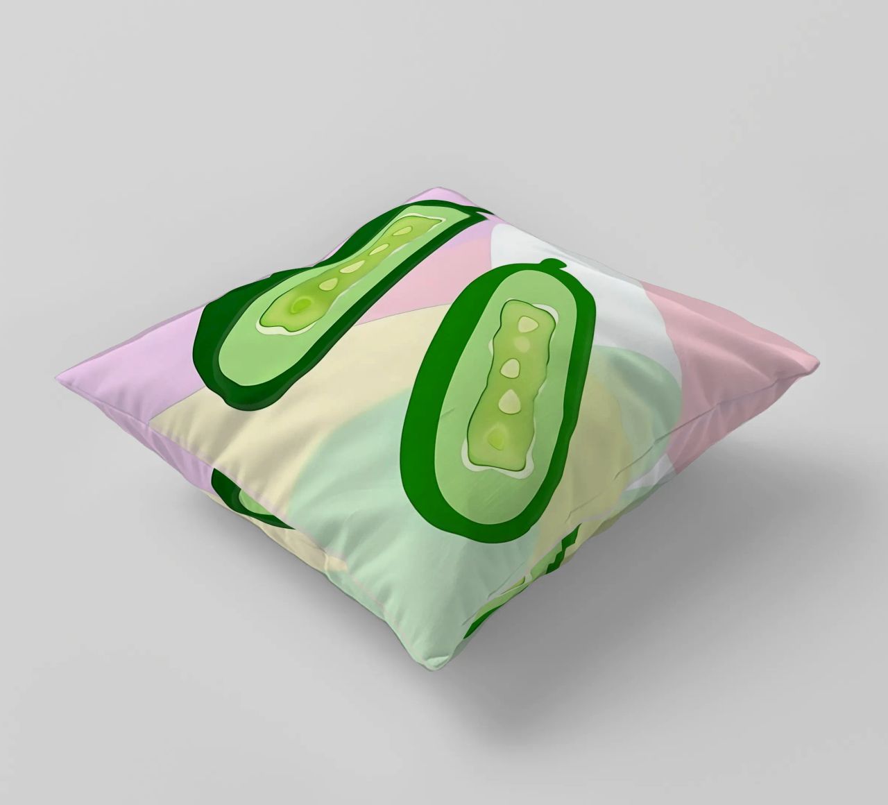 Cucumber_Style_A_2 decorative cushion by Pink- und LoveArt by LK