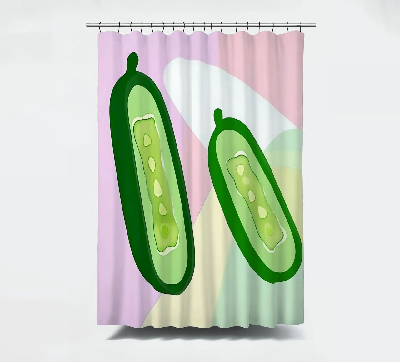 Cucumber_Style_A_2 shower curtain by Pink- und LoveArt by LK
