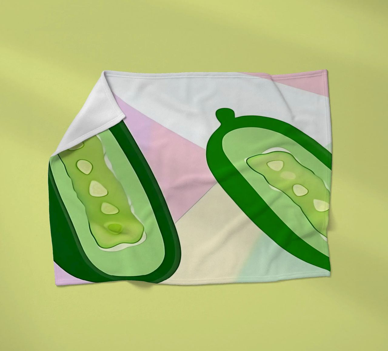 Cucumber_Style_A_2 fleece blanket by Pink- und LoveArt by LK