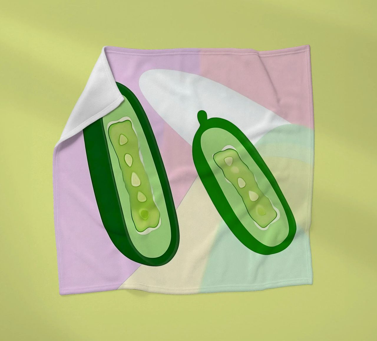 Cucumber_Style_A_2 fleece blanket by Pink- und LoveArt by LK