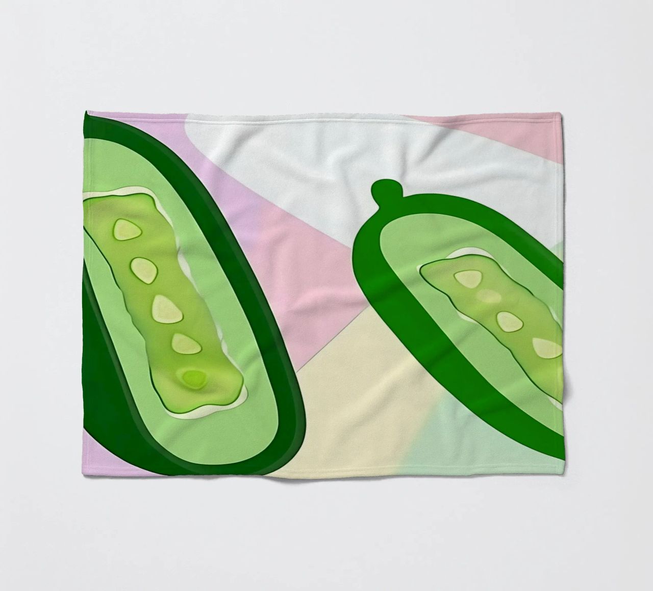 Cucumber_Style_A_2 fleece blanket by Pink- und LoveArt by LK