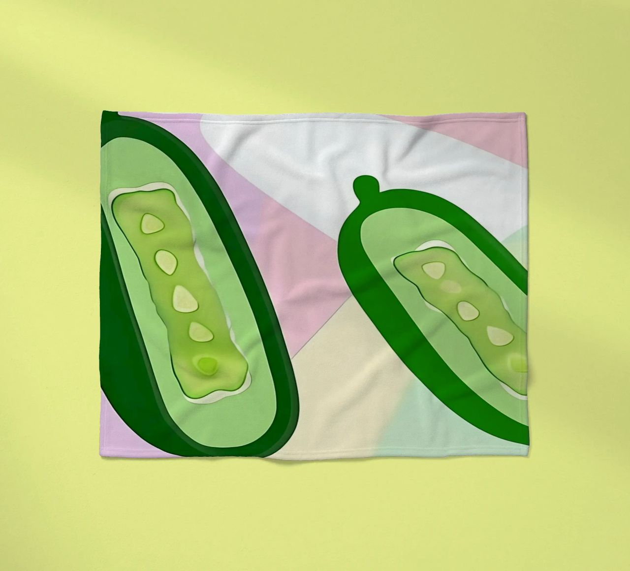Cucumber_Style_A_2 fleece blanket by Pink- und LoveArt by LK