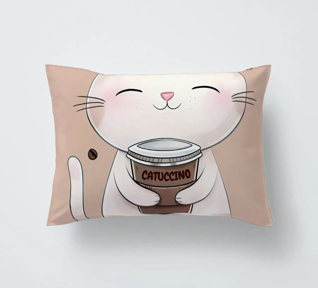 Gatto felice con caffè cuscino da Bartosz Powalka
