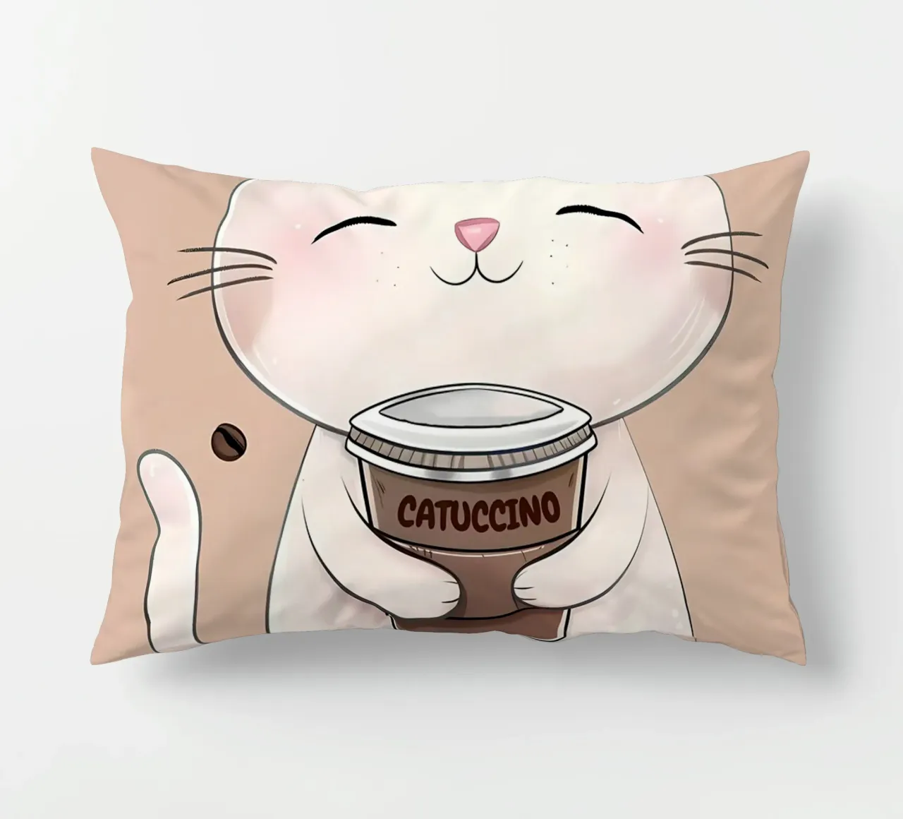 Gatto felice con caffè cuscino da Bartosz Powalka