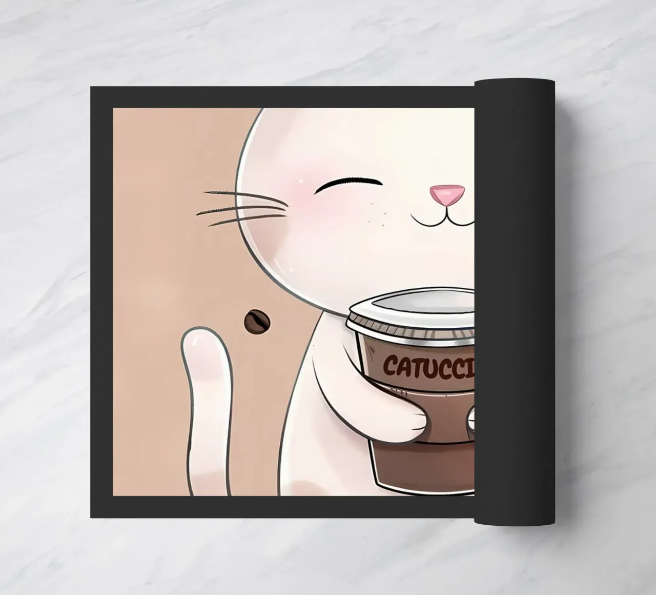 Gatto felice con caffè zerbino da Bartosz Powalka