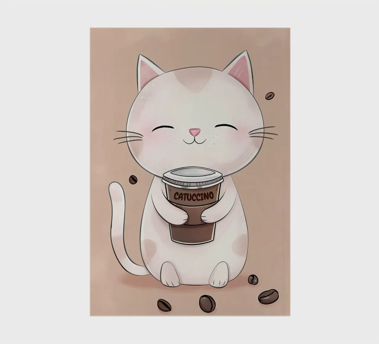 Happy Cat with Coffee notebook by Bartosz Powalka