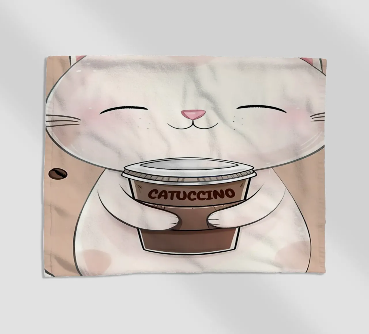 Gatto felice con caffè telo mare da Bartosz Powalka