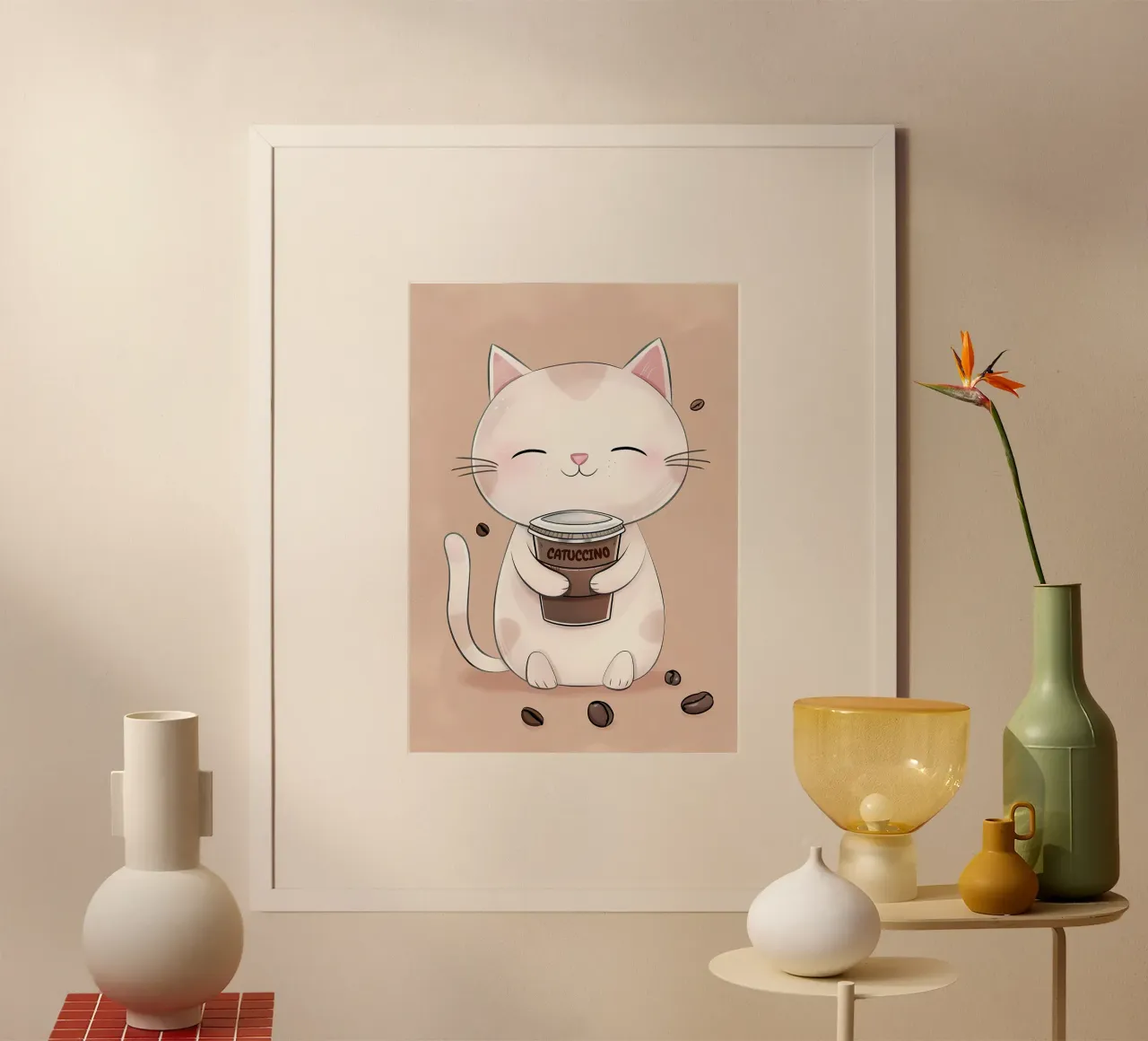 Gatto felice con caffè carta hahnemühle da Bartosz Powalka