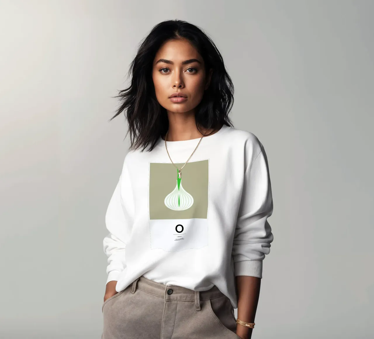 „The Food Alphabet“ - O like Onion felpa da BLAEK Design Studio