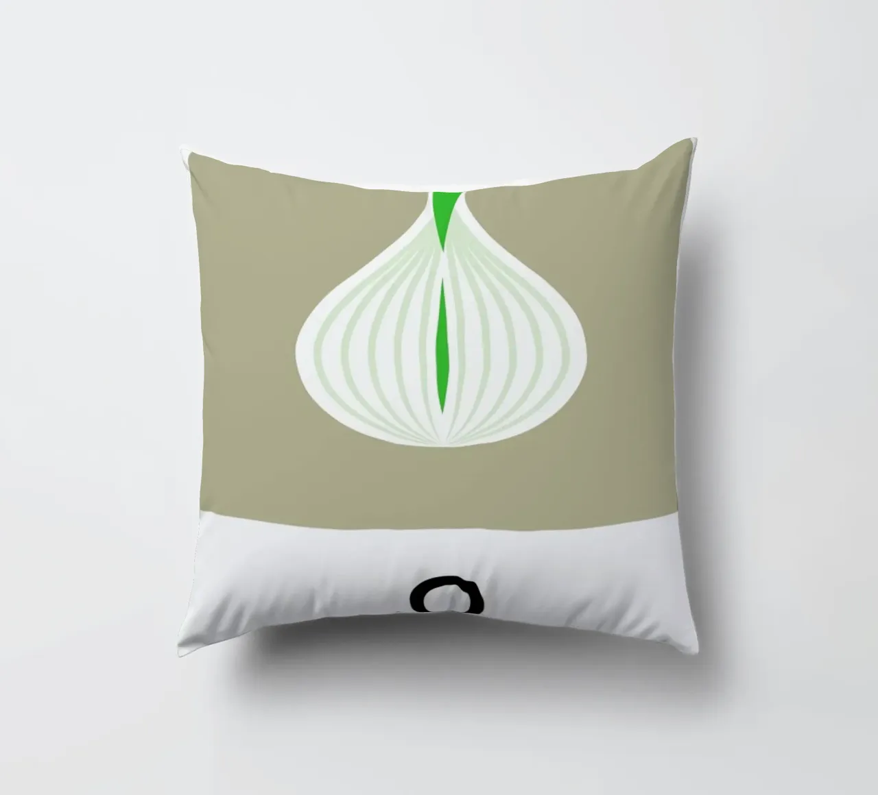 „The Food Alphabet“ - O like Onion cuscino da BLAEK Design Studio
