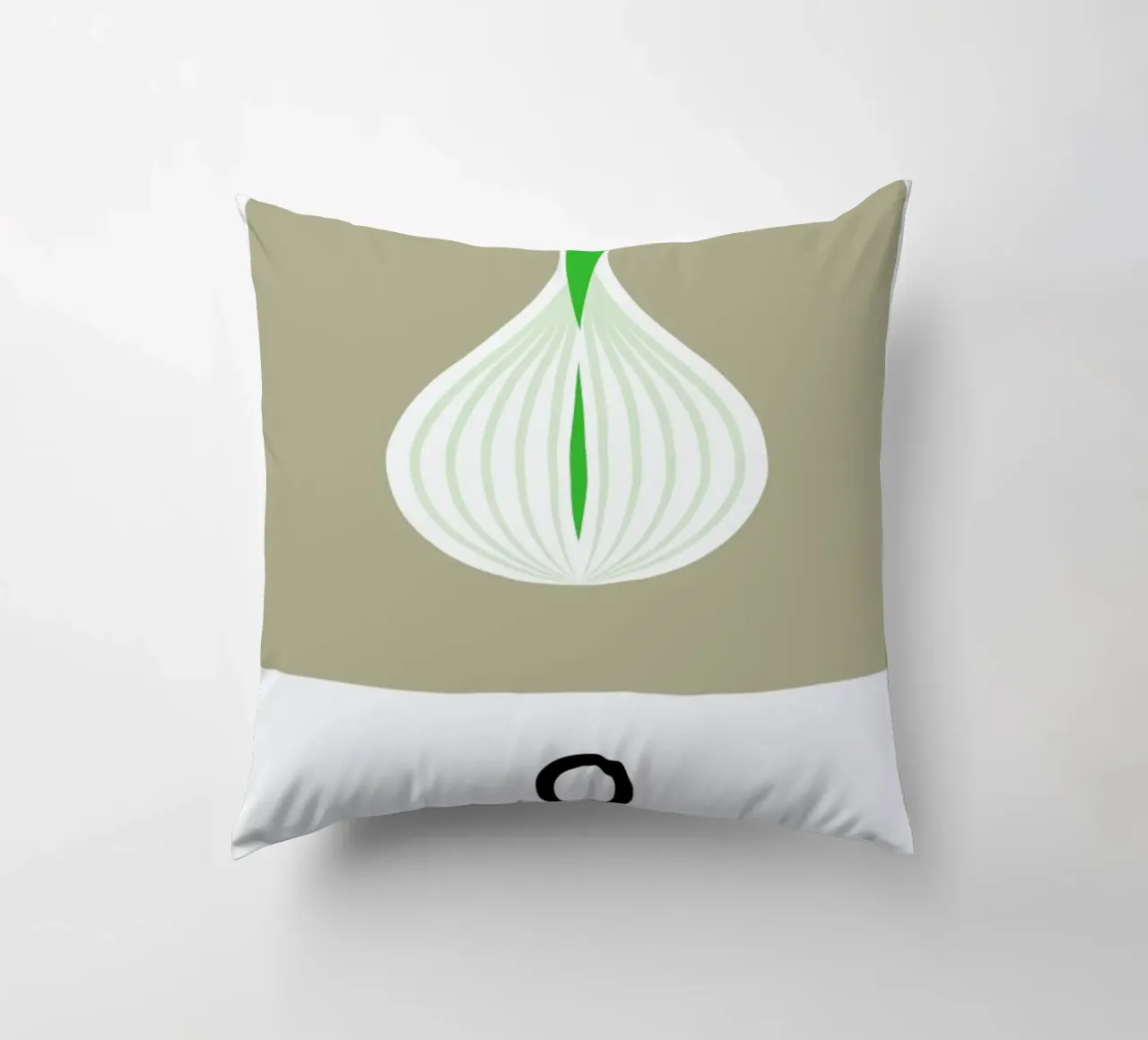„The Food Alphabet“ - O like Onion cuscino da BLAEK Design Studio