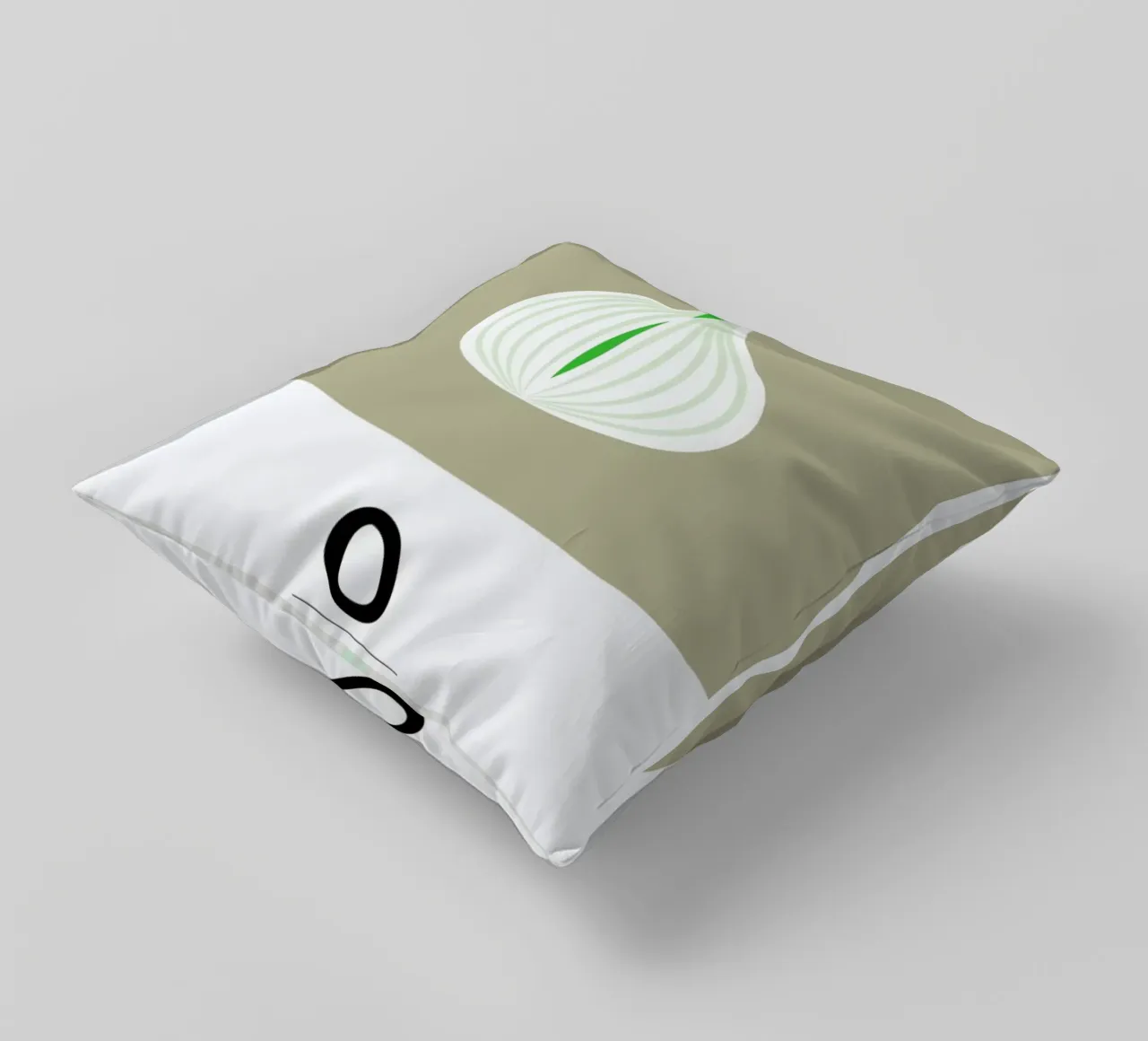 „The Food Alphabet“ - O like Onion cuscino da BLAEK Design Studio