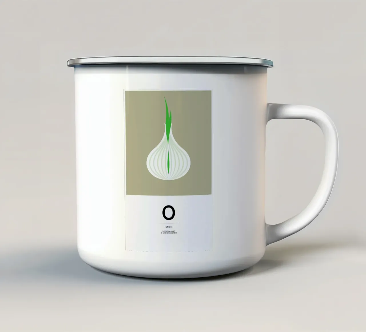 „The Food Alphabet“ - O like Onion tazza in smalto da BLAEK Design Studio