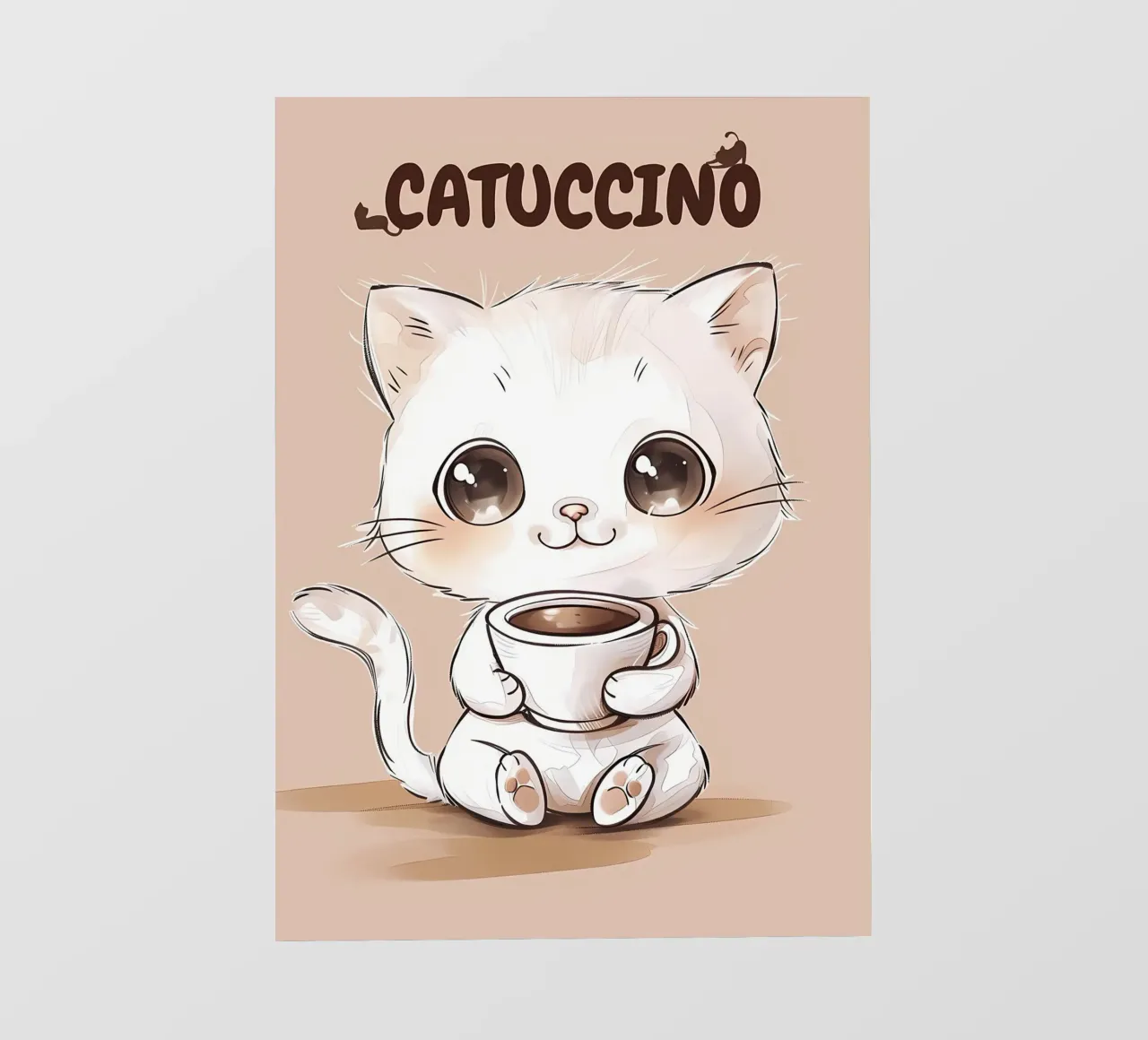 Adorabile gatto con caffè telo in pvc da Bartosz Powalka