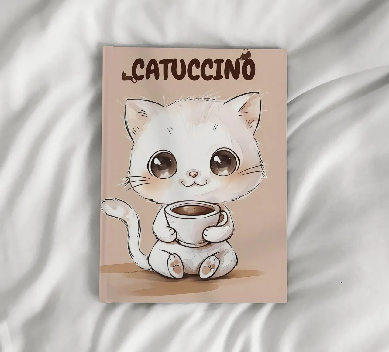 Adorable Cat With Coffee notebook by Bartosz Powalka
