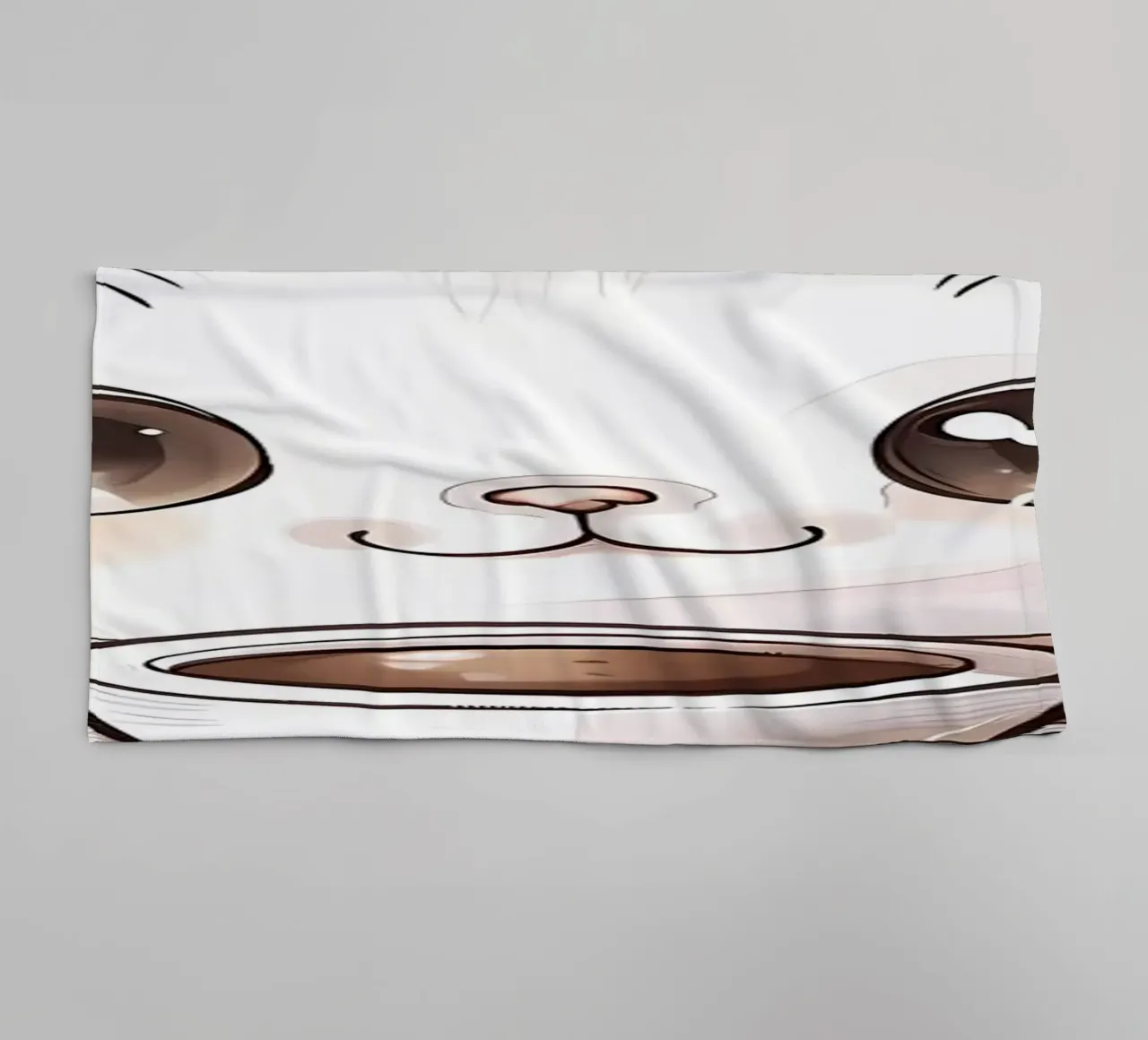 Adorable Cat With Coffee towel by Bartosz Powalka