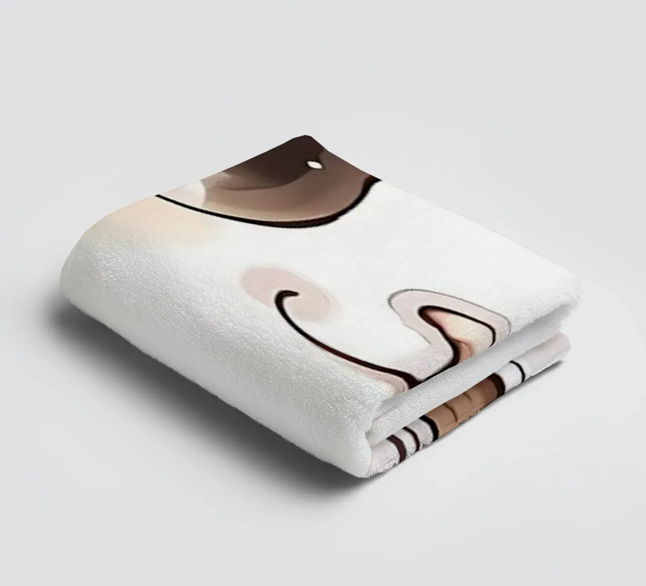 Adorable Cat With Coffee towel by Bartosz Powalka