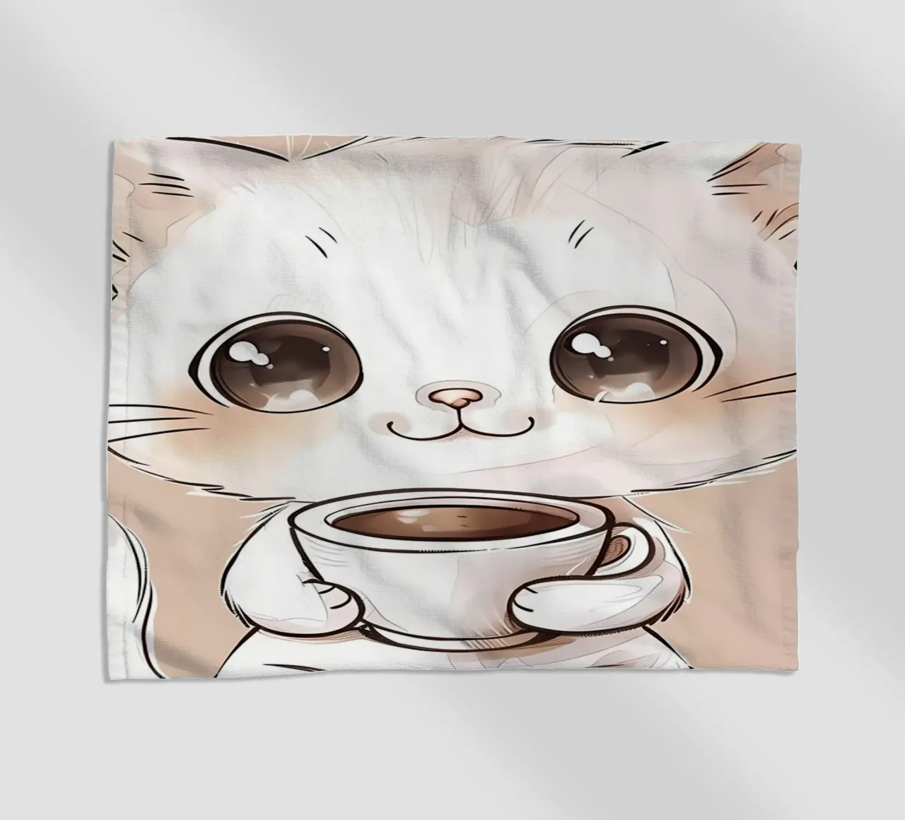 Adorabile gatto con caffè telo mare da Bartosz Powalka