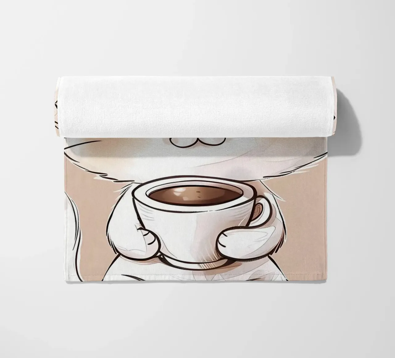 Adorabile gatto con caffè telo mare da Bartosz Powalka