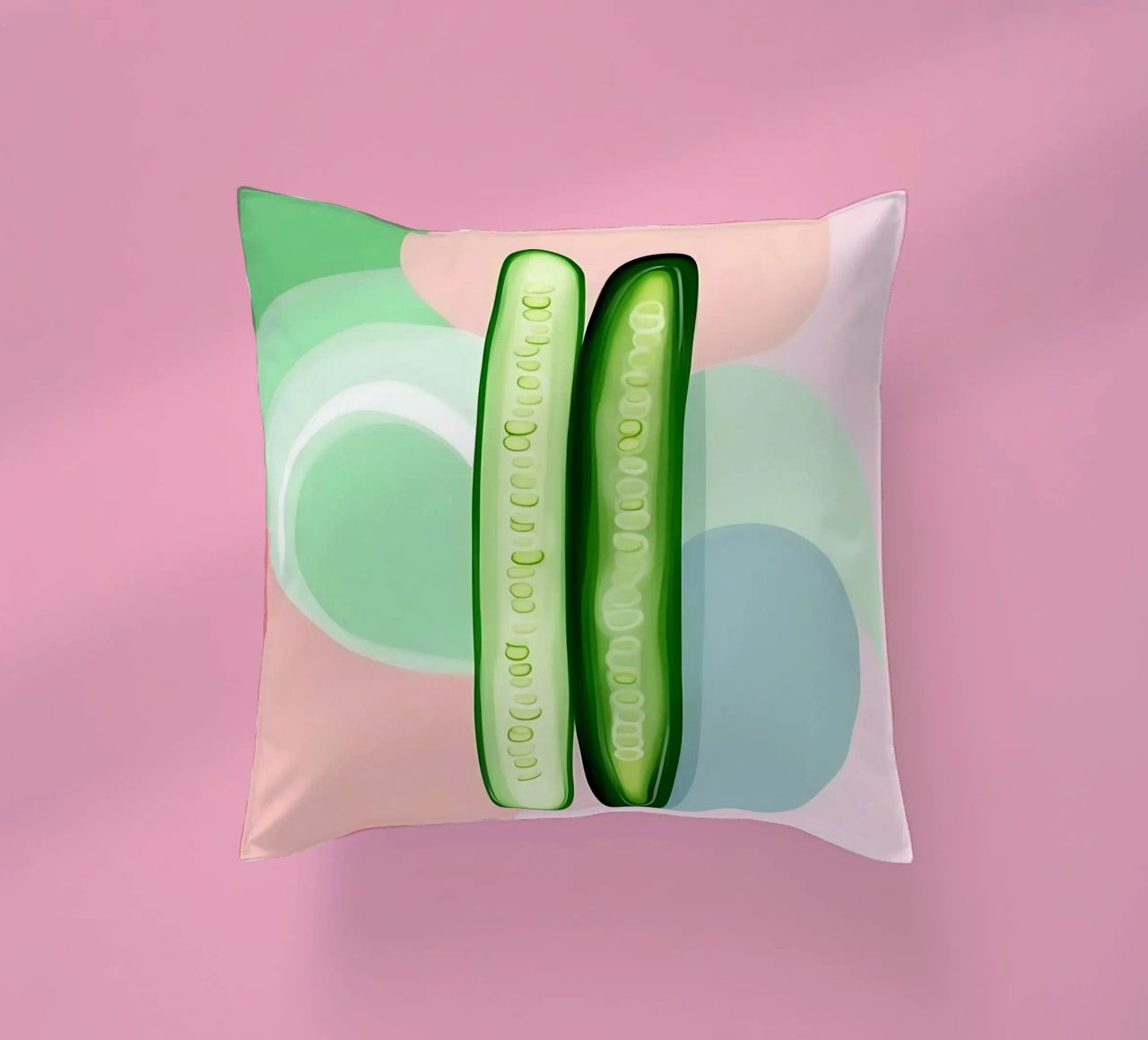 Cucumber_Style_A_3 decorative cushion by Pink- und LoveArt by LK