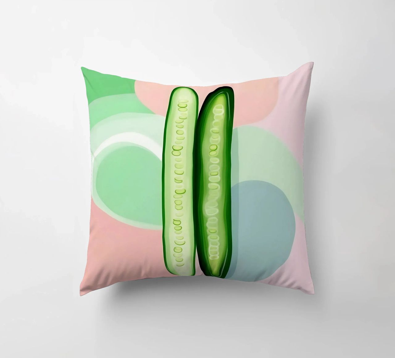Cucumber_Style_A_3 decorative cushion by Pink- und LoveArt by LK