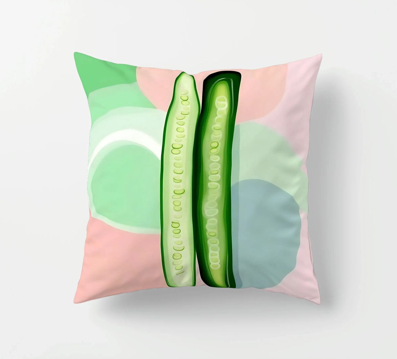 Cucumber_Style_A_3 decorative cushion by Pink- und LoveArt by LK