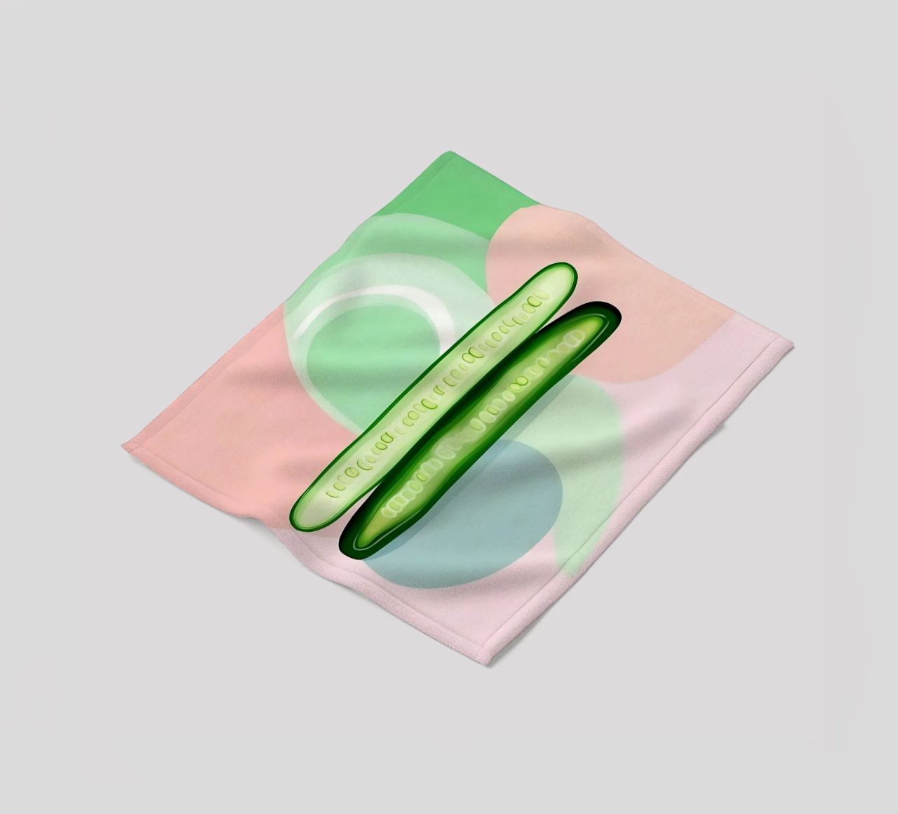 Cucumber_Style_A_3 fleece blanket by Pink- und LoveArt by LK