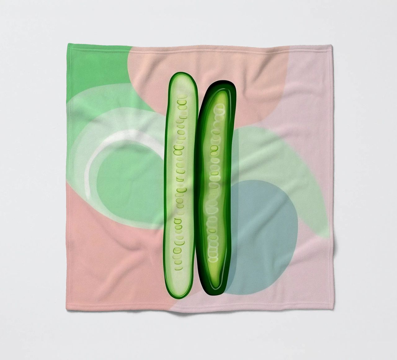 Cucumber_Style_A_3 fleece blanket by Pink- und LoveArt by LK