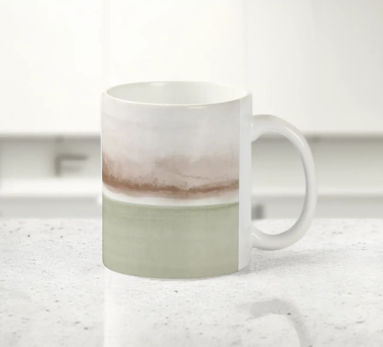 Paesaggio astratto ad acquerello 1 tazza in ceramica da NouveauPrints